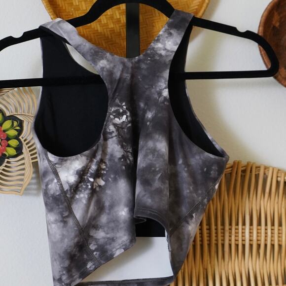 Athleta Conscious Crop Tank Top Just Dance Black Gray Womens Size XS - Picture 5 of 7